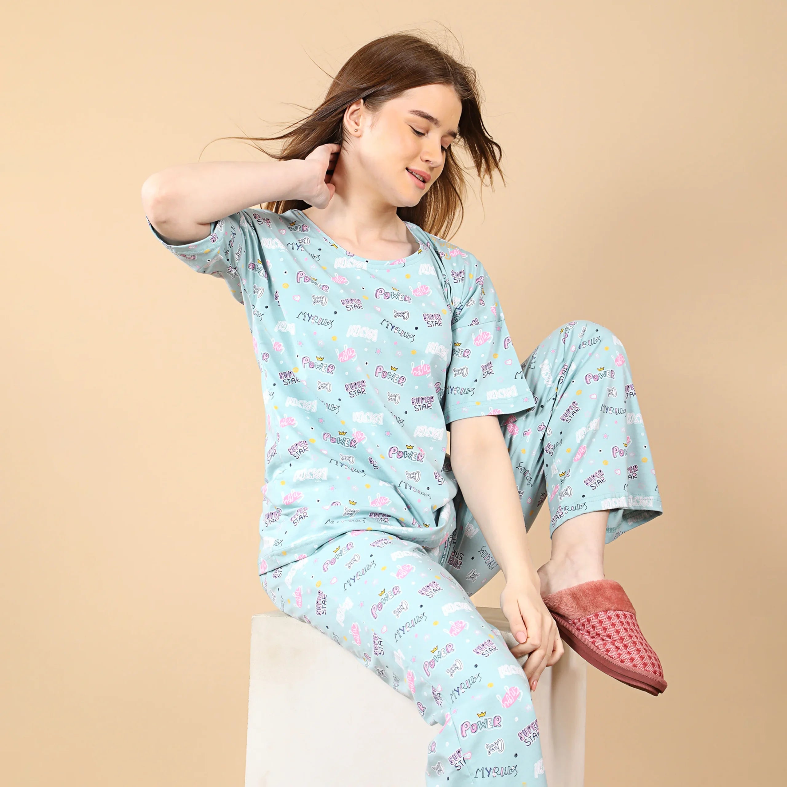 Power Girl Co-ordset NightSuit