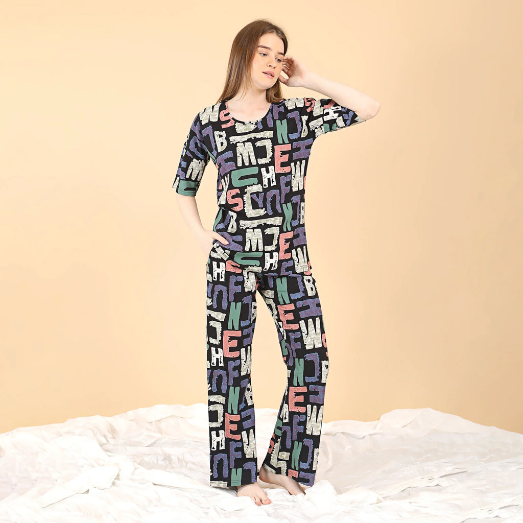 Lettered Co-ordset Nightsuit