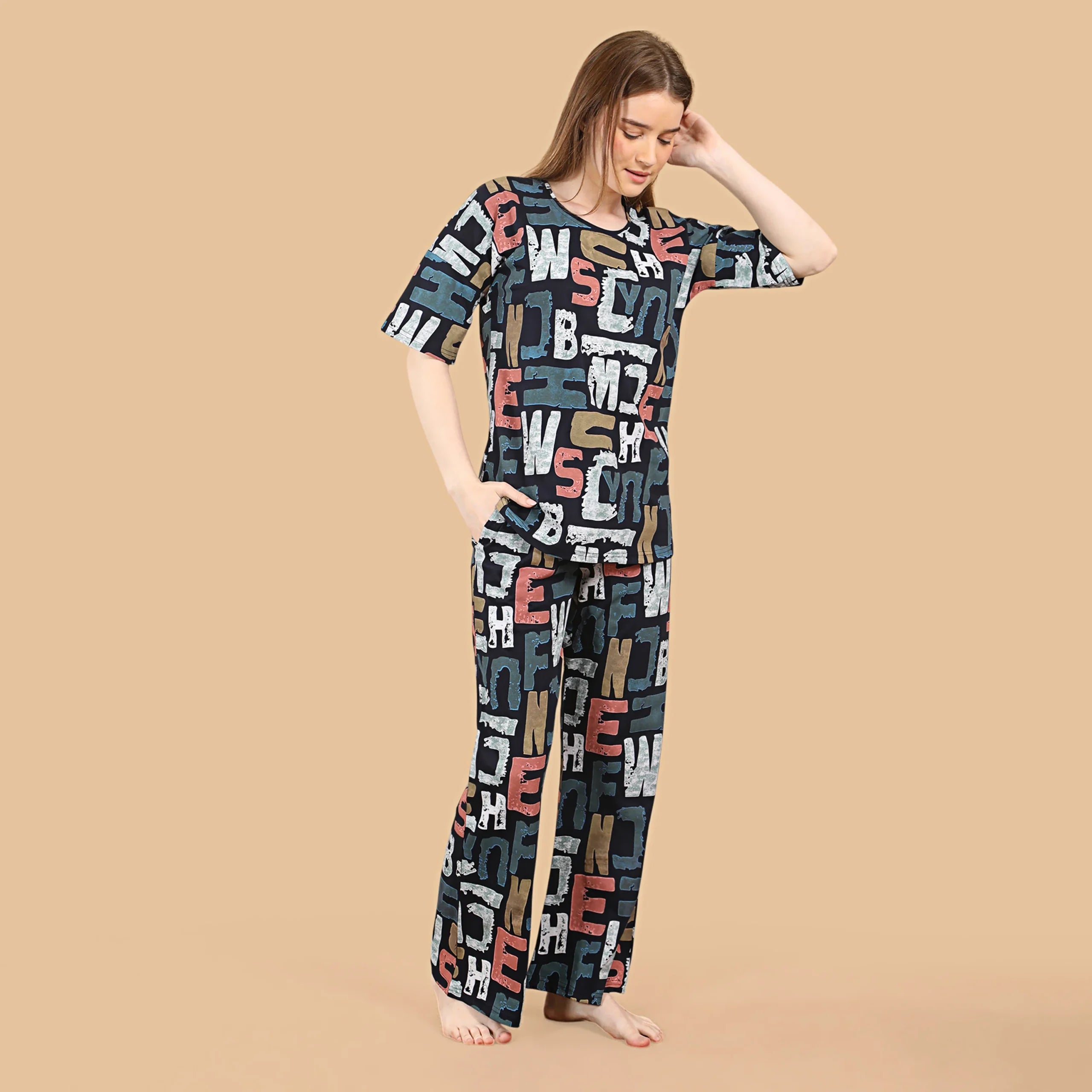 Lettered Co-ordset Nightsuit
