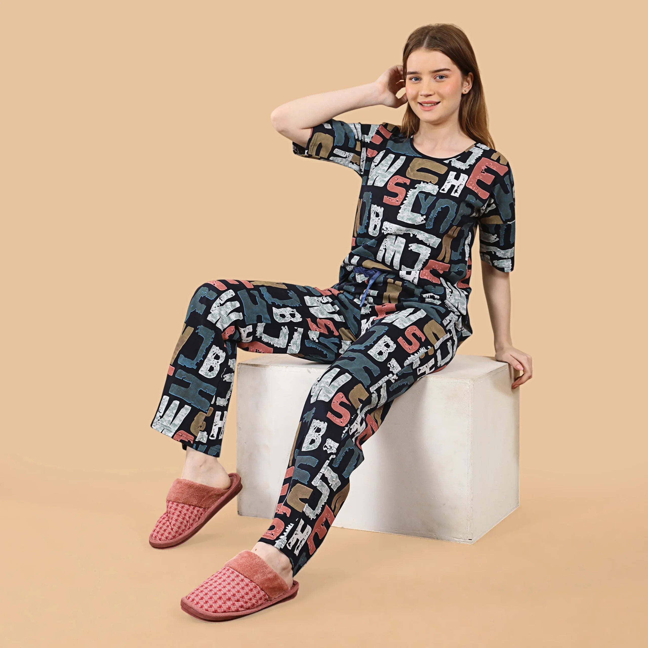 Lettered Co-ordset Nightsuit