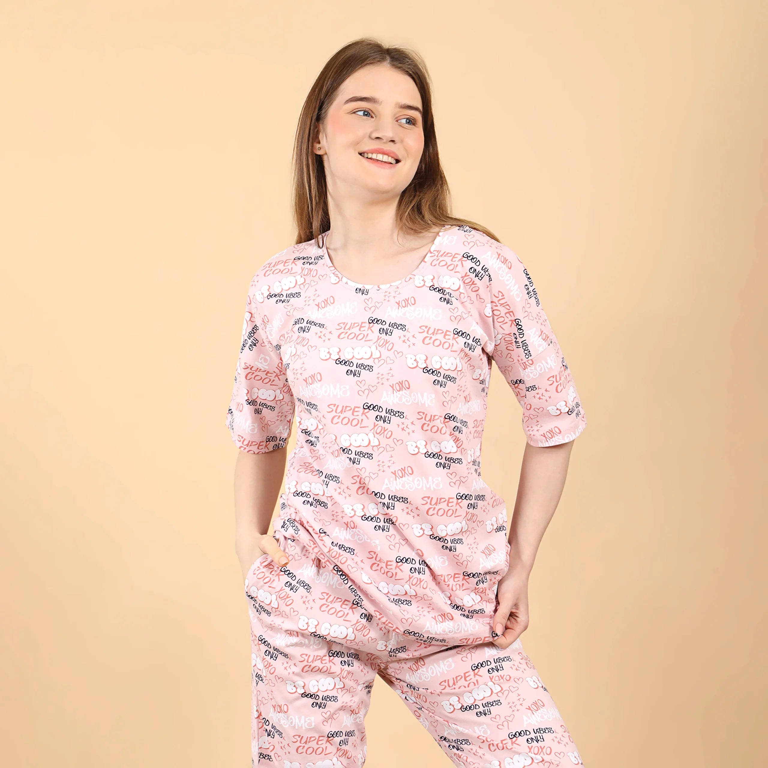 Be Cool Co-ord Set Night Suit for Women – Knit Cotton Comfort Nightwear