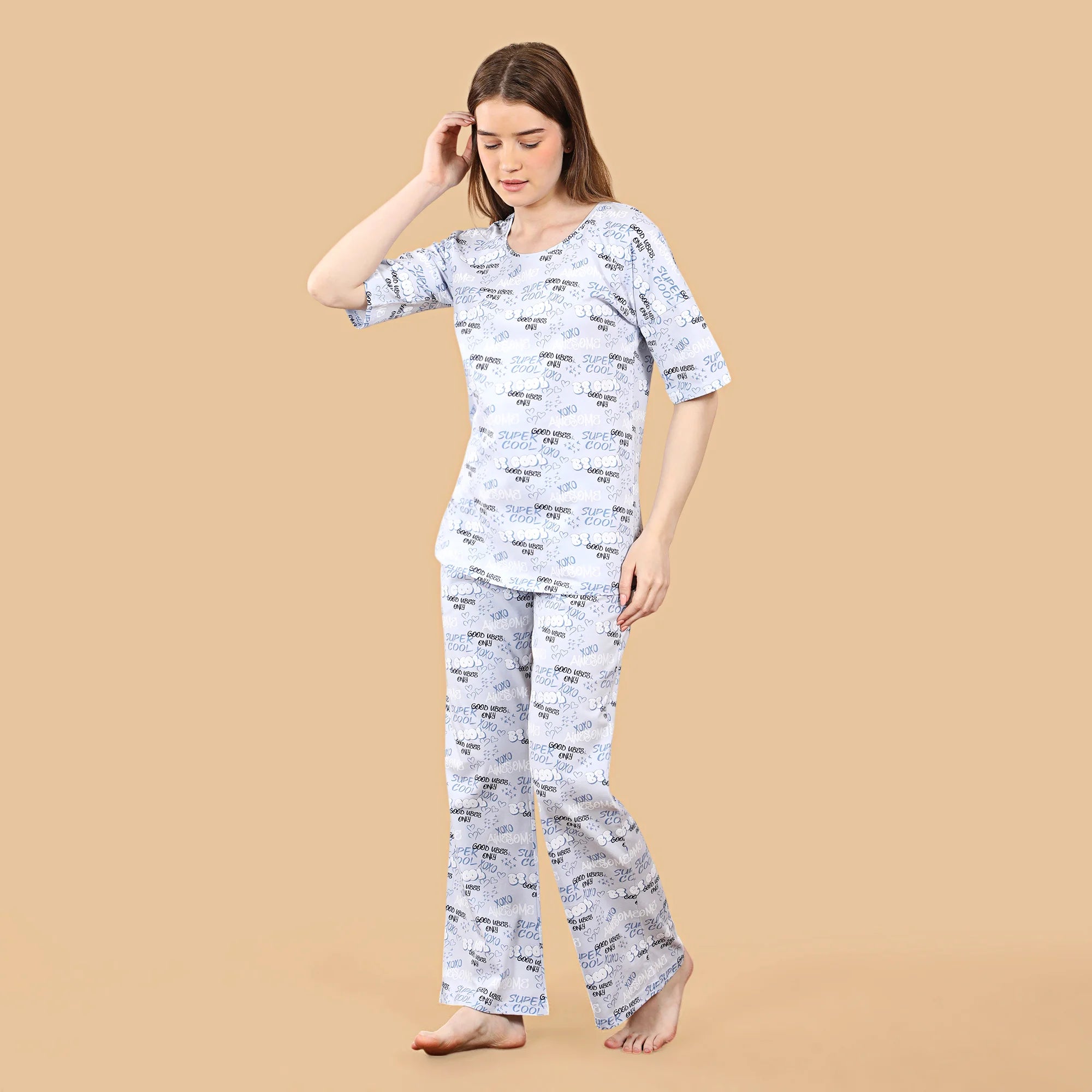 Be Cool Co-ord Set Night Suit for Women – Knit Cotton Comfort Nightwear