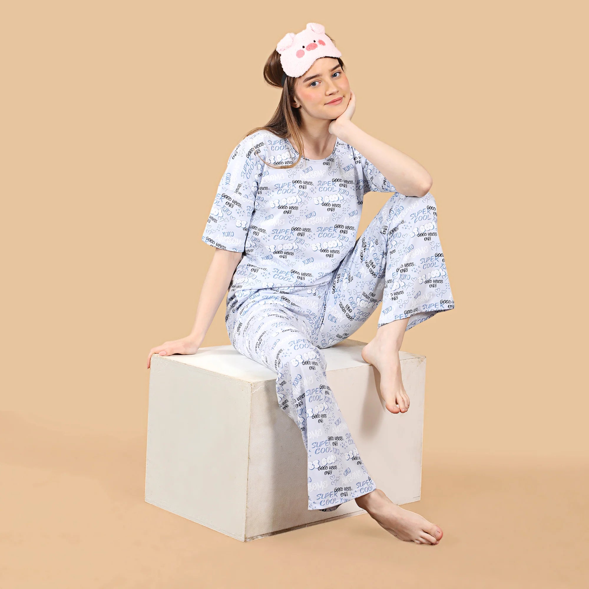 Be Cool Co-ord Set Night Suit for Women – Knit Cotton Comfort Nightwear