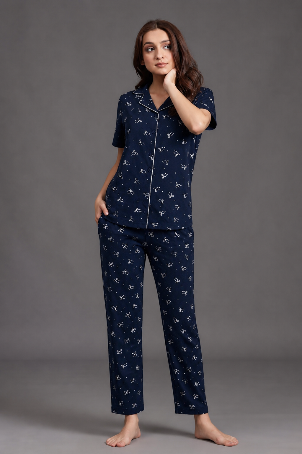 Bow Collared Nightsuit