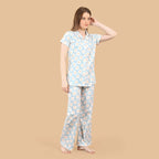 Flower Collared Night Suit