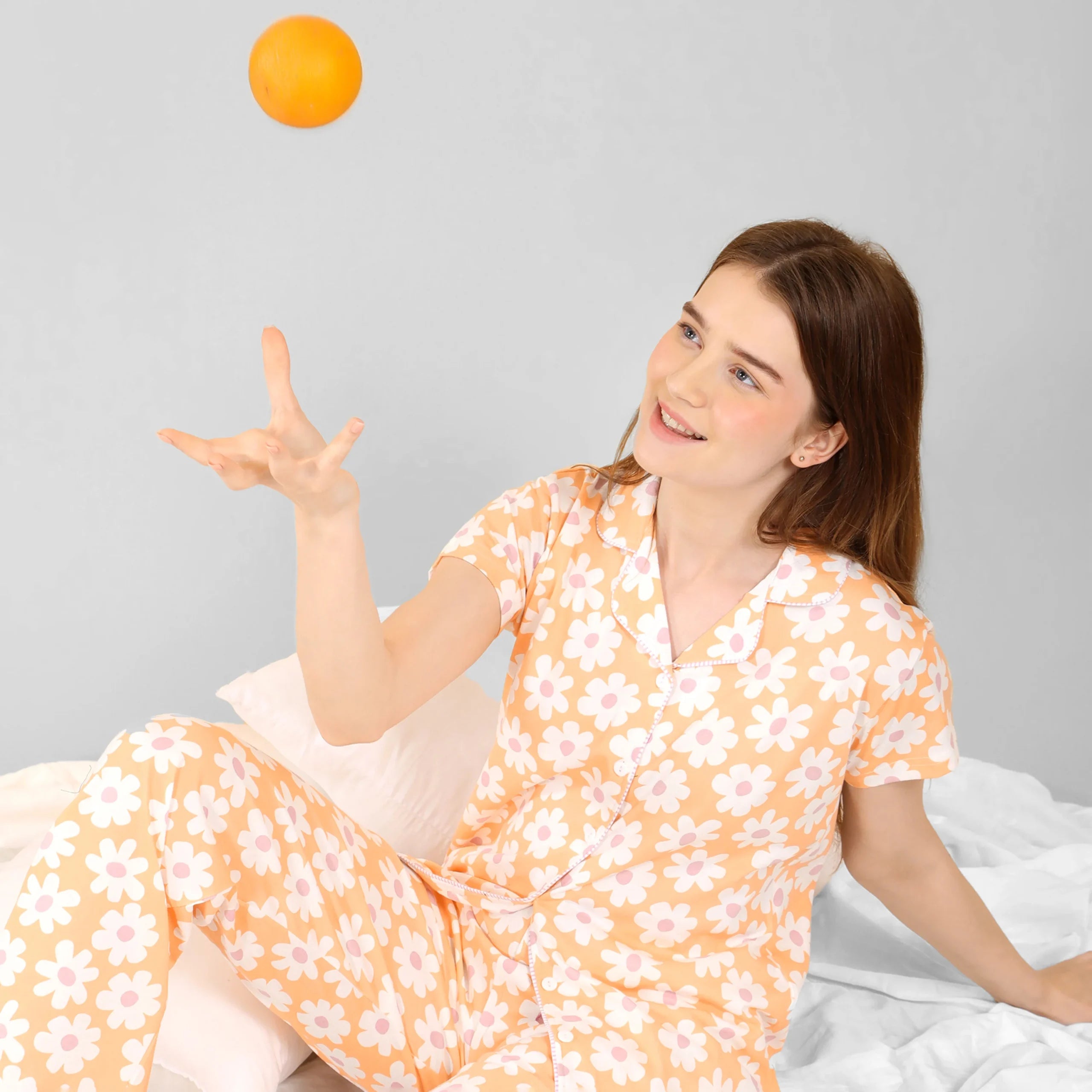 Flower Collared Night Suit