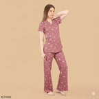 Smiley Collared Night Suit