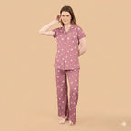 Smiley Collared Night Suit