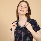 Heart Collared Night Suit