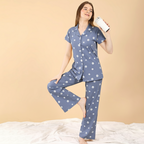 Smiley Collared Night Suit