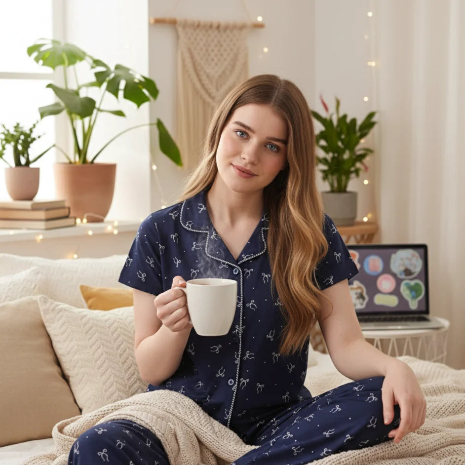 Bow Collared Nightsuit