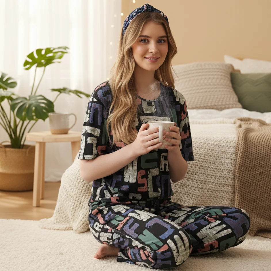 Lettered Co-ordset Nightsuit