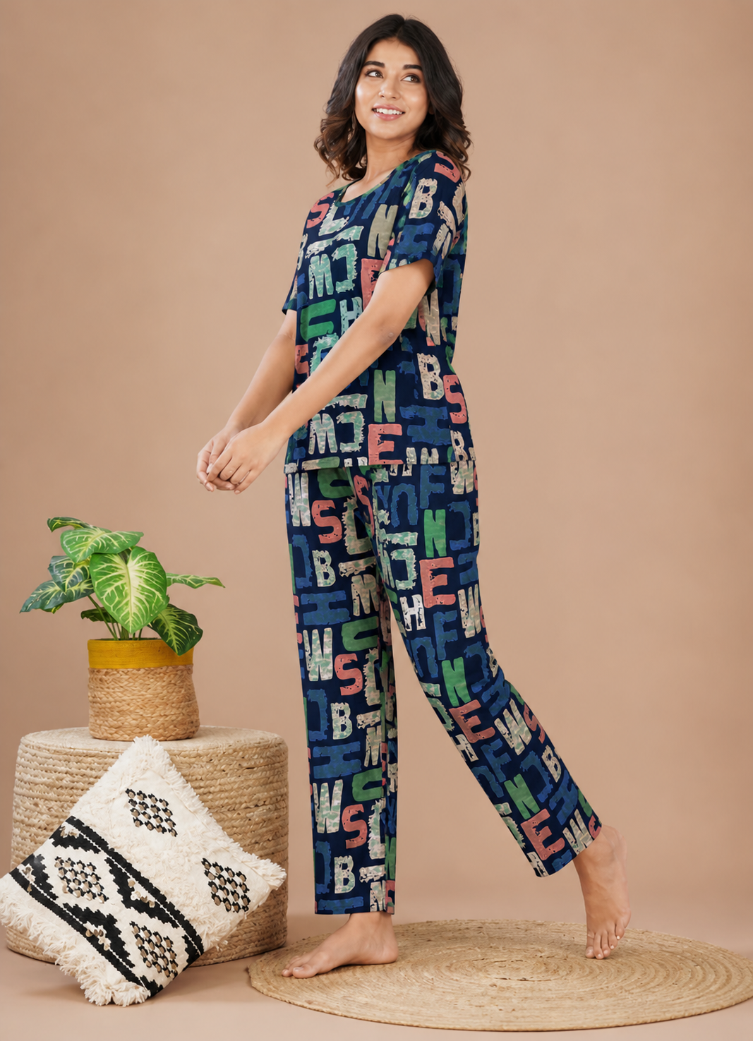 Lettered Co-ordset Nightsuit