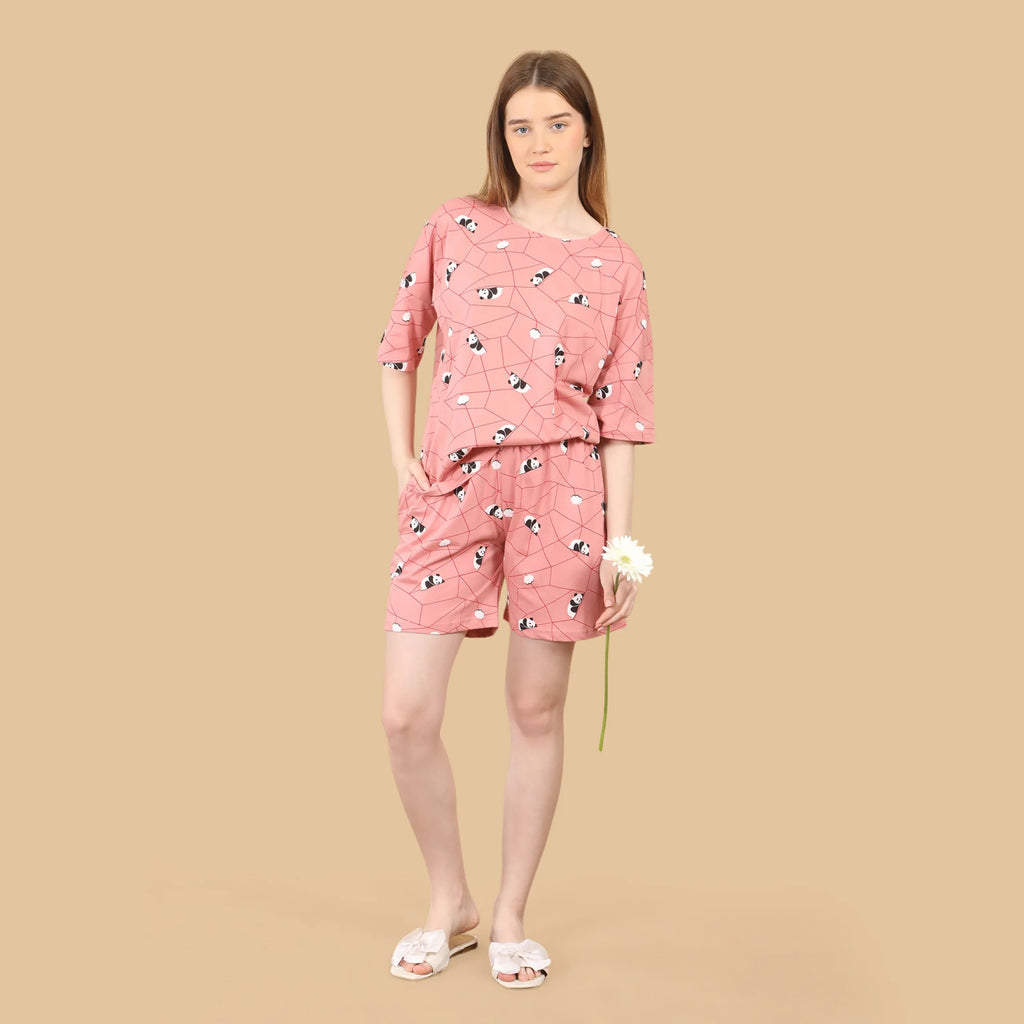 Panda Shorts Set