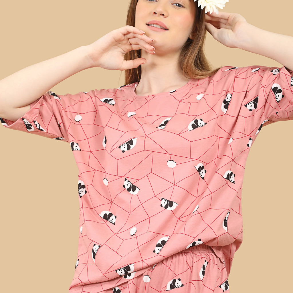 Panda Shorts Set