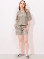 Abstract Linen Shorts Co-ordset