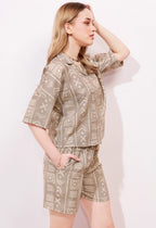 Abstract Linen Shorts Co-ordset