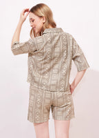 Abstract Linen Shorts Co-ordset