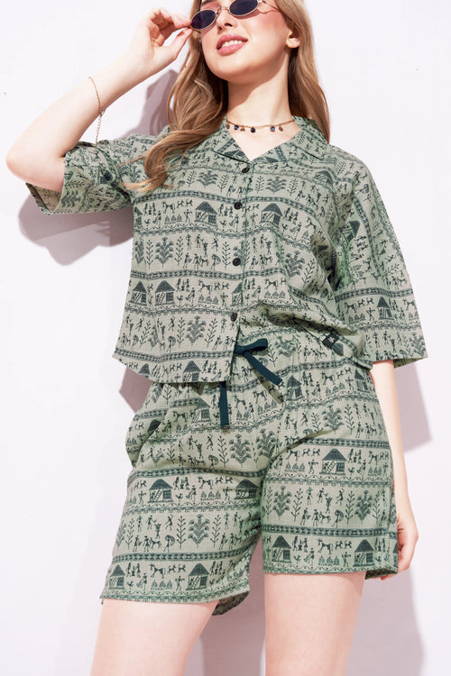 Boho Linen Shorts Co-ordset