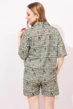 Boho Linen Shorts Co-ordset