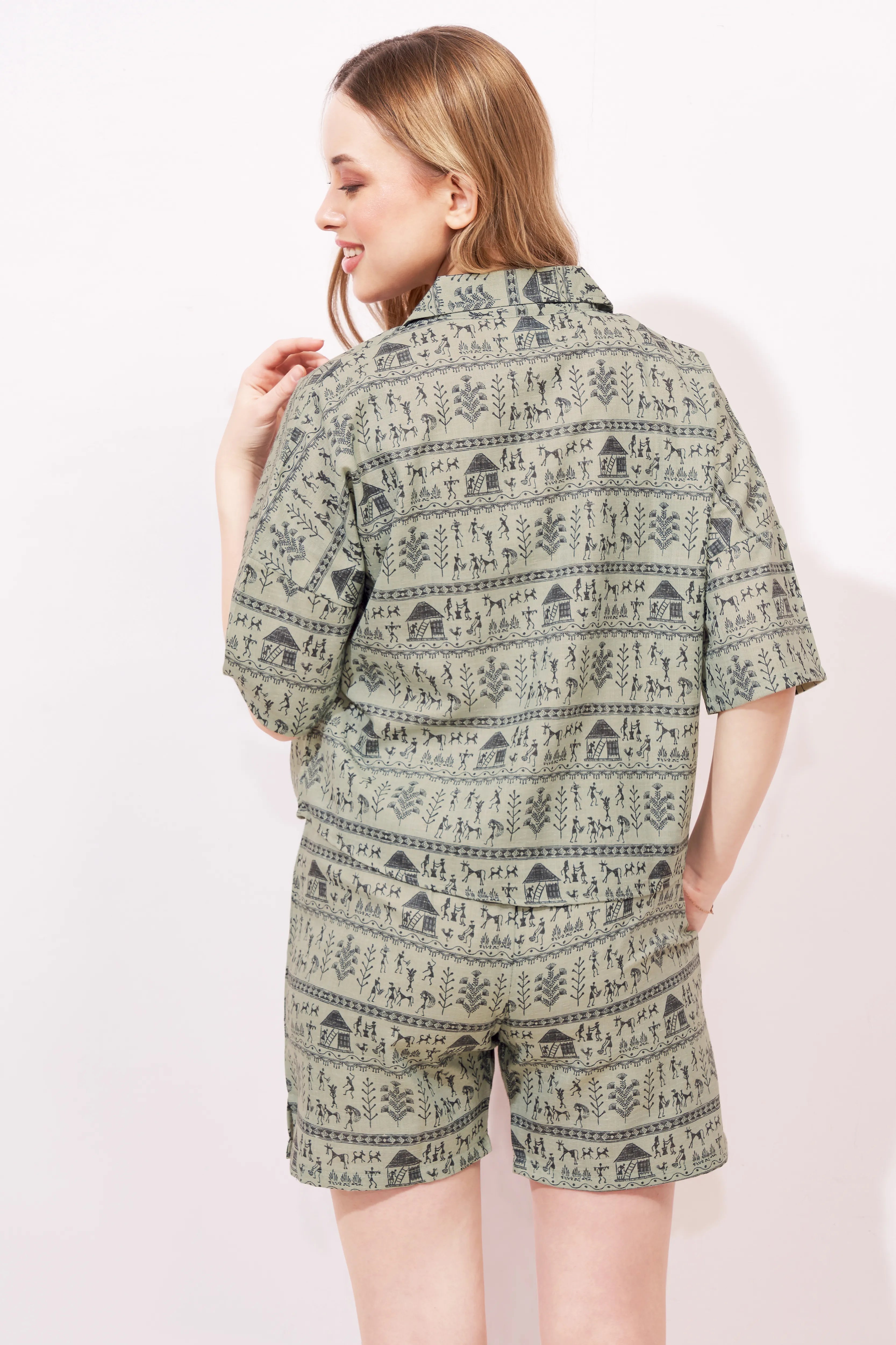 Boho Linen Shorts Co-ordset