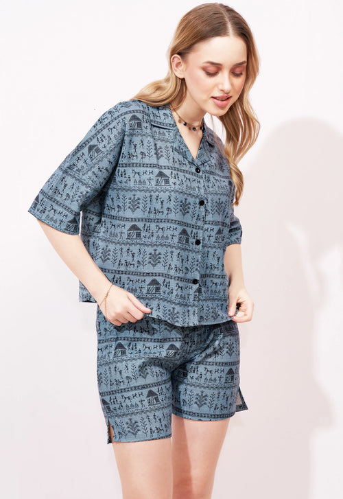 Boho Linen Shorts Co-ordset