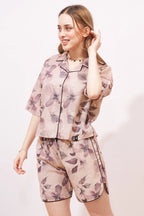 Leafy Linen Shorts Co-ordeset