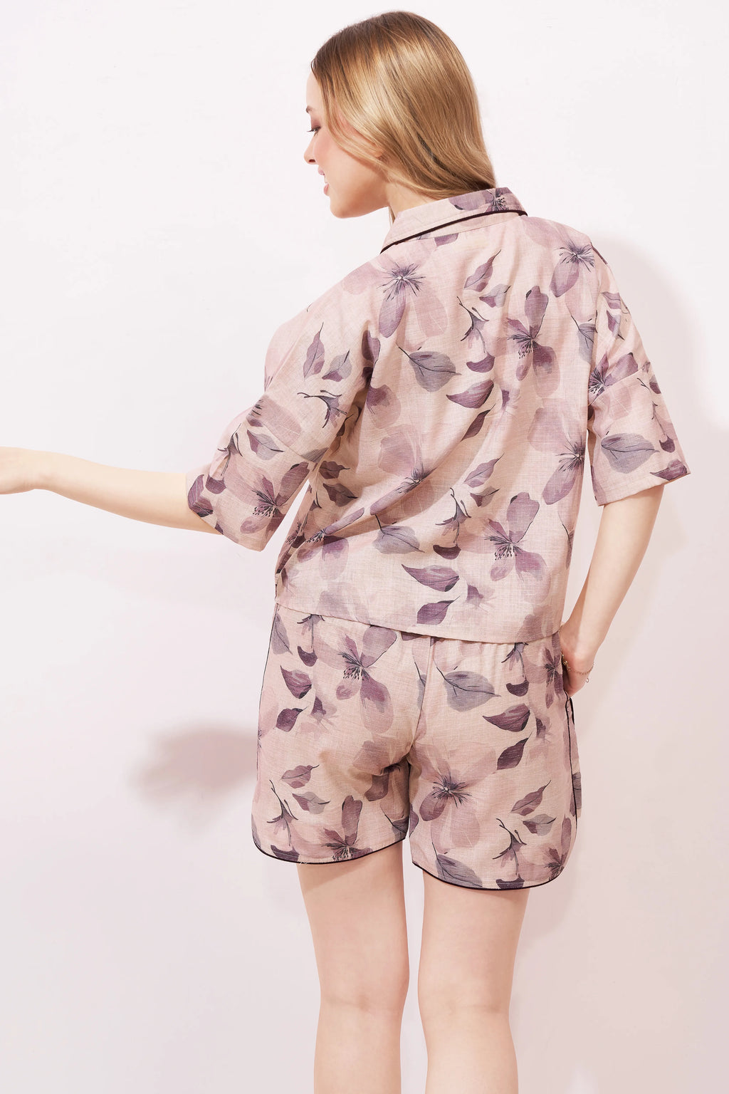 Leafy Linen Shorts Co-ordeset