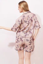 Leafy Linen Shorts Co-ordeset