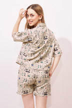 Warli Linen Shorts Co-ordset