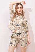 Warli Linen Shorts Co-ordset