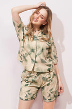 Leafy Linen Shorts Co-ordeset