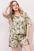 Leafy Linen Shorts Co-ordeset