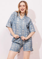 Abstract Linen Shorts Co-ordset