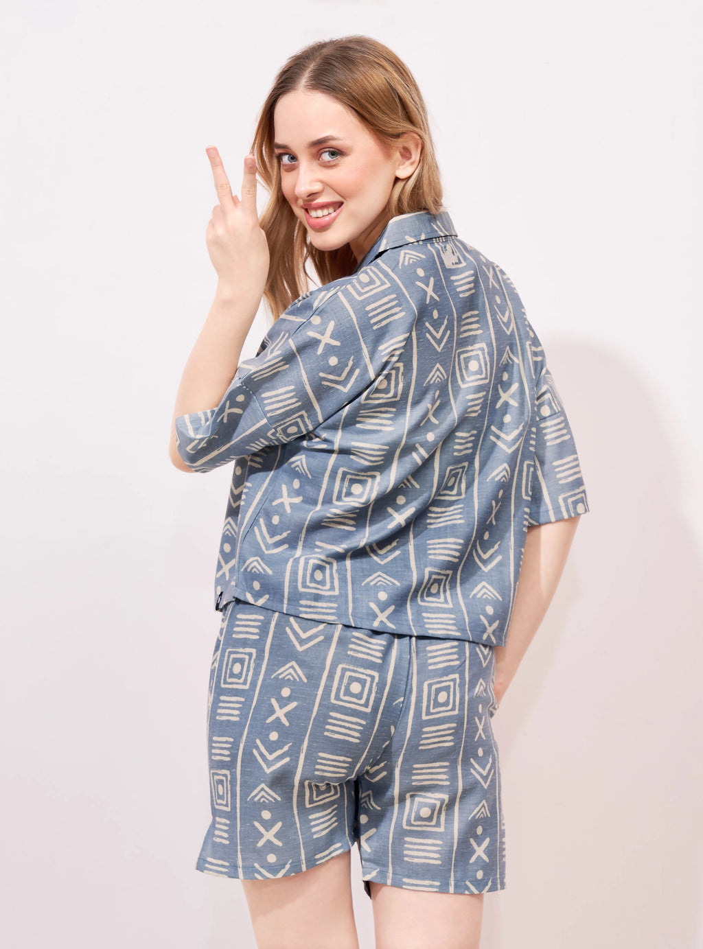 Abstract Linen Shorts Co-ordset