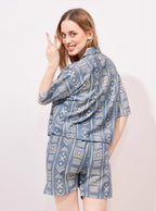 Abstract Linen Shorts Co-ordset